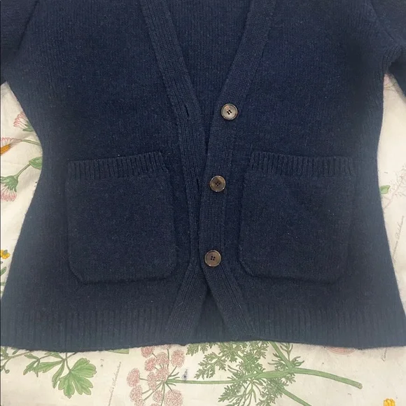 Khaite Scarlet Cardigan in Blue Abyss - Picture 8 of 16